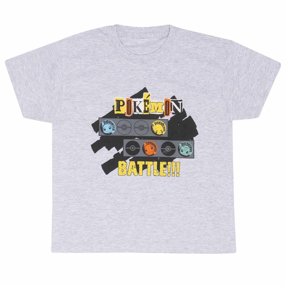 Pokémon - Pokemon Battle Kinder T-shirt - Grijs
